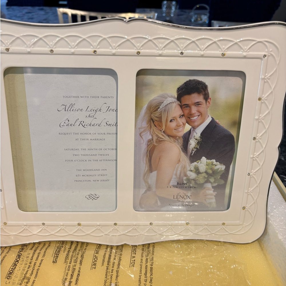 Lenox Cream Double Picture Frame